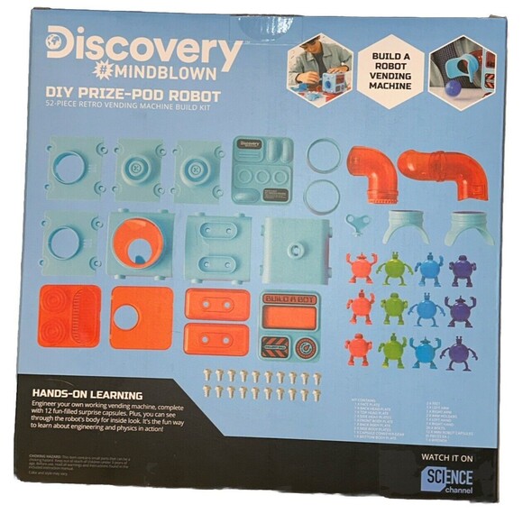 NEW Discovery MindBlown DIY Prize-Pod Robot 52Pc Retro Vending Machine Build Kit - Picture 8 of 10
